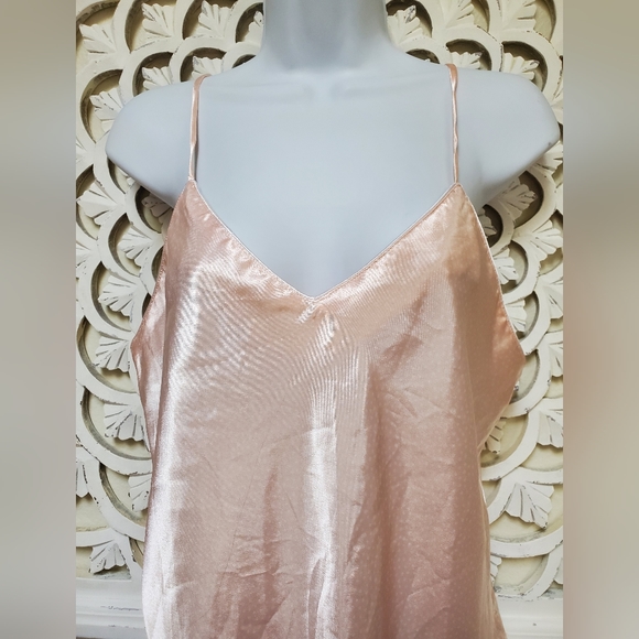 Vintage Katherine Camisole Slip Dress Sleep Top Satin Pink White Polka-d… - Picture 5 of 14